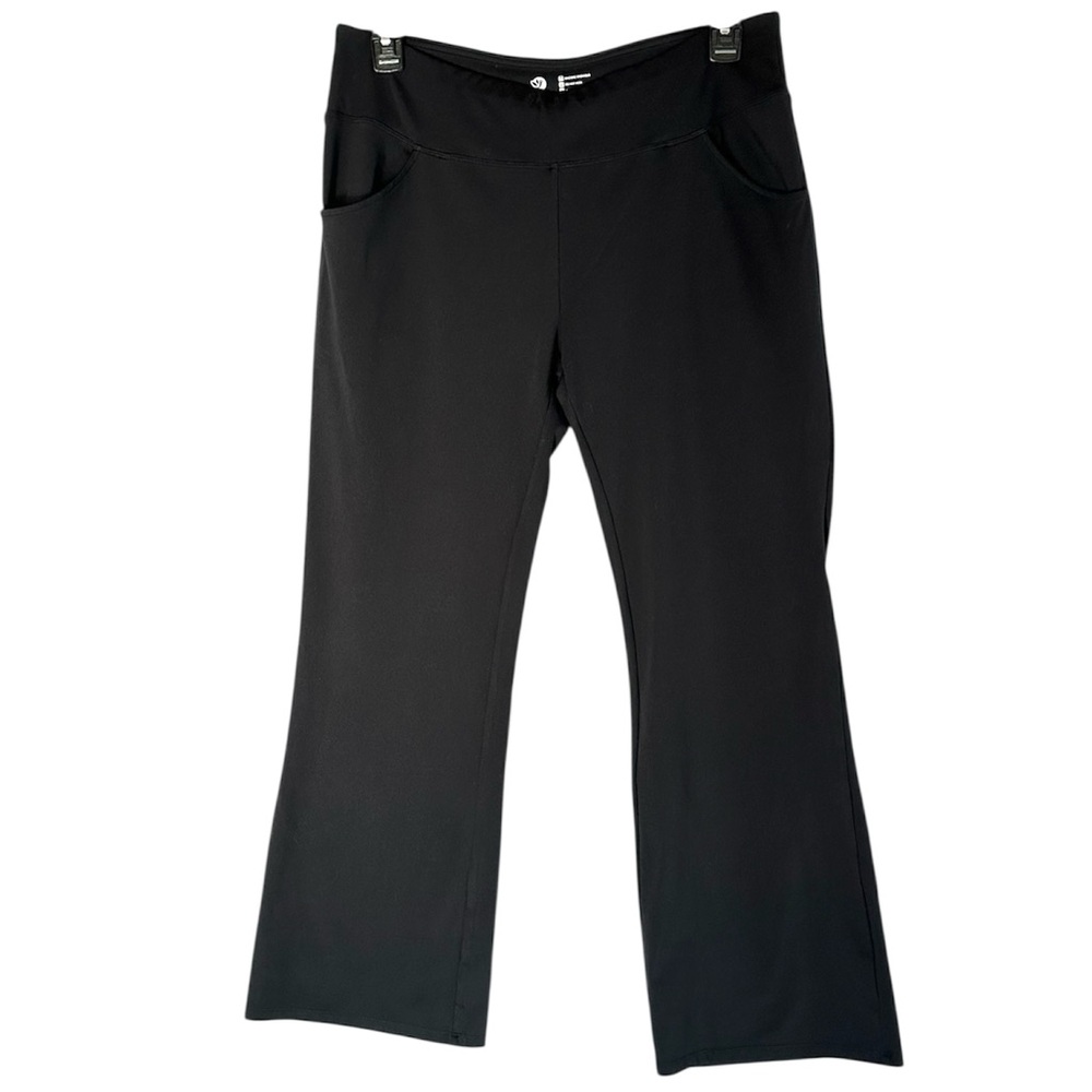iuga Women’s Black Flare Leggings Front & Back Pockets 2XL